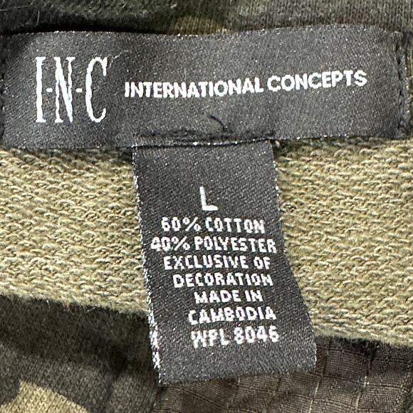INC International Concepts Womens Utility Jacket Size L Green Camouflage Cotton - Picture 7 of 7